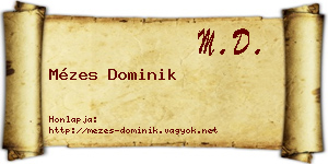 Mézes Dominik névjegykártya